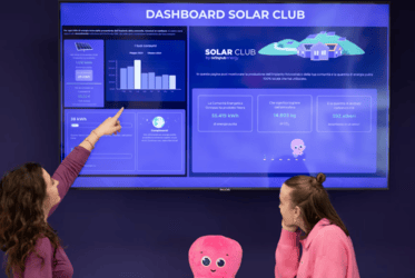 Digital dashboard showing environmental monitoring data